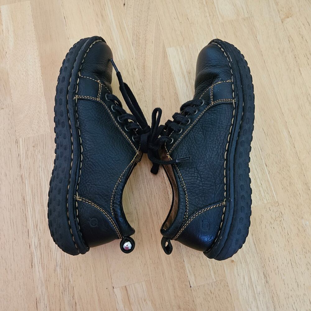 Born Handcrafted Black Leather Lace Up Oxford Shoes sz 7 - Picture 6 of 13
